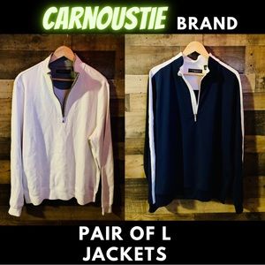 Pair Of L Carnoustie Nylon White & Blue Golf Jackets